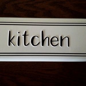 Kitchen Decor Sign in Black & White NWT